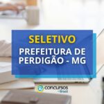 Prefeitura de Perdigão - MG: seletivo paga até R$ 16,3