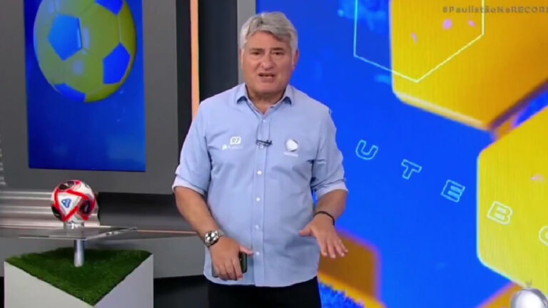 São Paulo x Corinthians atrasa, e Record transforma Cléber Machado