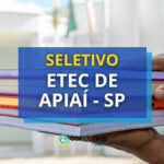 Etec de Apiaí - SP abre vaga para Professor Técnico