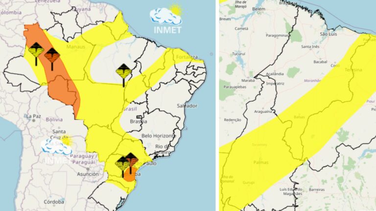 Mais de 60 cidades entram em alerta amarelo nesta terça