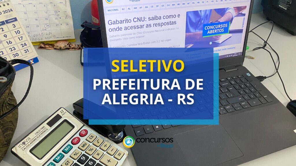 Prefeitura de Alegria - RS tem edital de seletivo divulgado