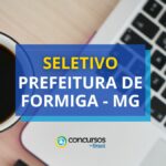 Prefeitura de Formiga - MG abre edital de seletivo na