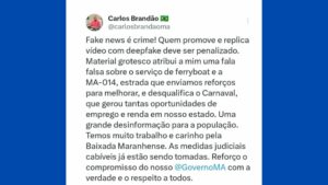 Brandão aciona Justiça contra vídeo falso na internet