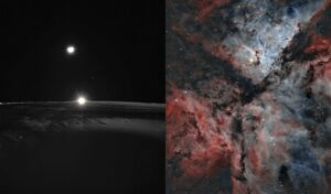 Eta Carinae e pôr do Sol lunar nas Imagens Astronômicas