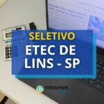 Etec de Lins - SP abre processo seletivo para professor