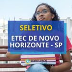 Etec de Novo Horizonte - SP lança seleção simplificada