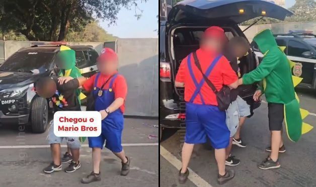 “Mario, Luigi e Yoshi“ prendem criminoso durante o Carnaval de