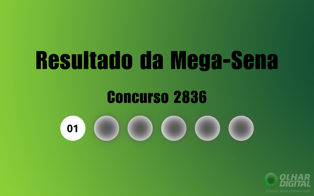 Mega-Sena 2836: veja resultado de hoje, quinta-feira (6)