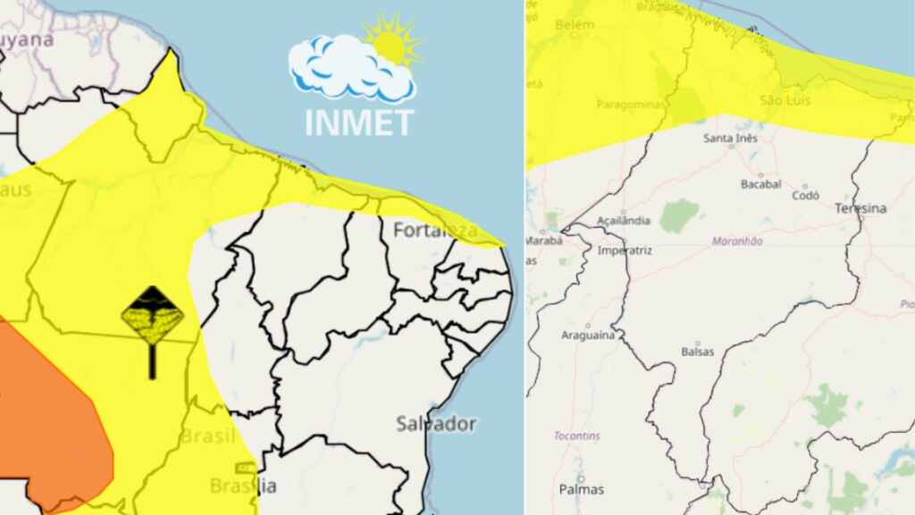 Norte do MA segue sob alerta amarelo para chuvas nesta