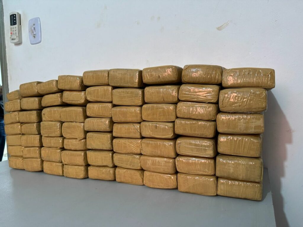 Polícia apreende mais de 60 tabletes de maconha em porta-malas