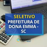 Prefeitura de Dona Emma - SC: até R$ 21,1 mil