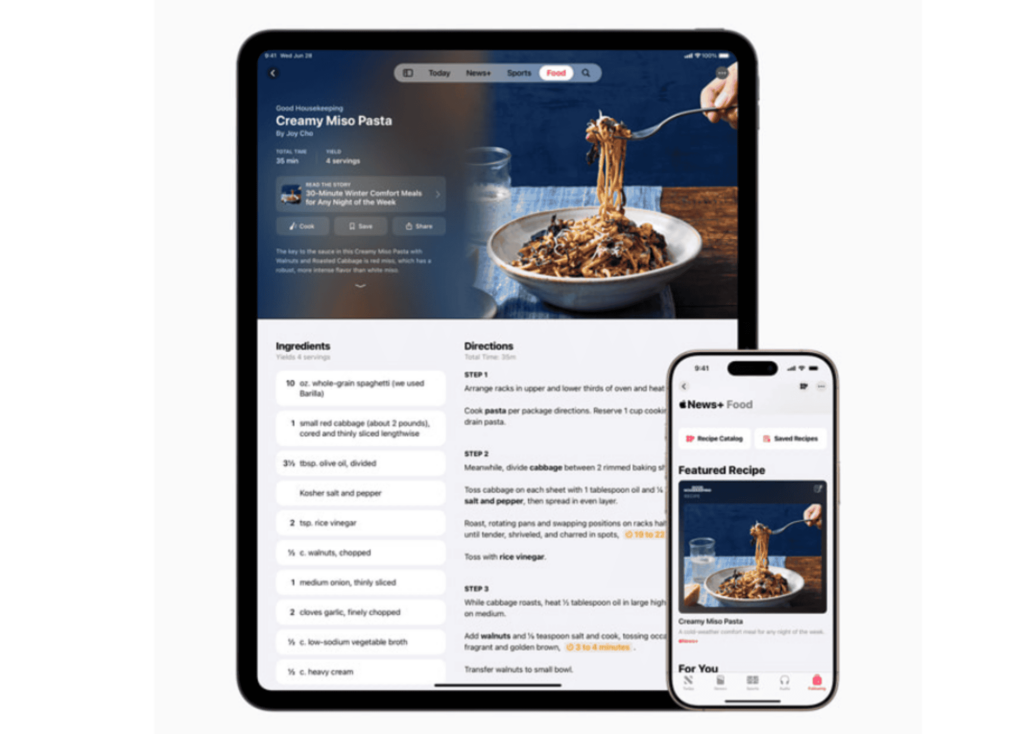 Receitas e histórias gastronômicas: conheça o Apple News+ Food 