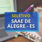 SAAE de Alegre - ES está com edital de seletivo