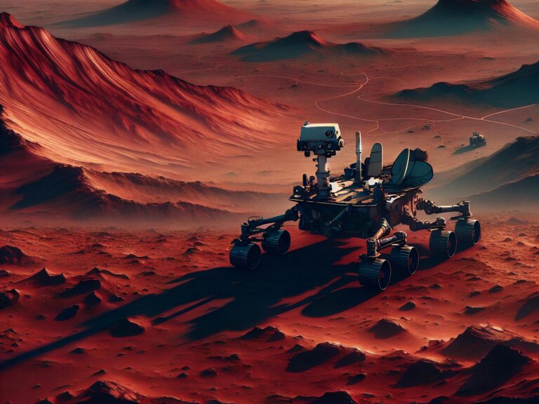 Imagem rara mostra rover da NASA andando em Marte