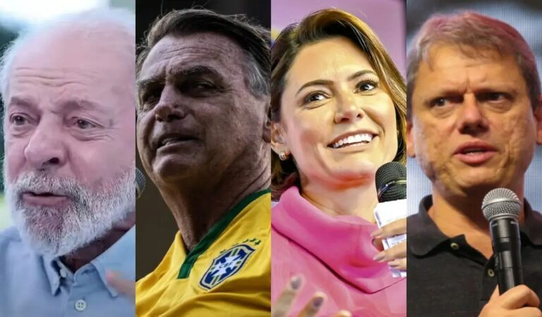 Lula aparece atrás de Bolsonaro, Michelle e Tarcísio em cenários