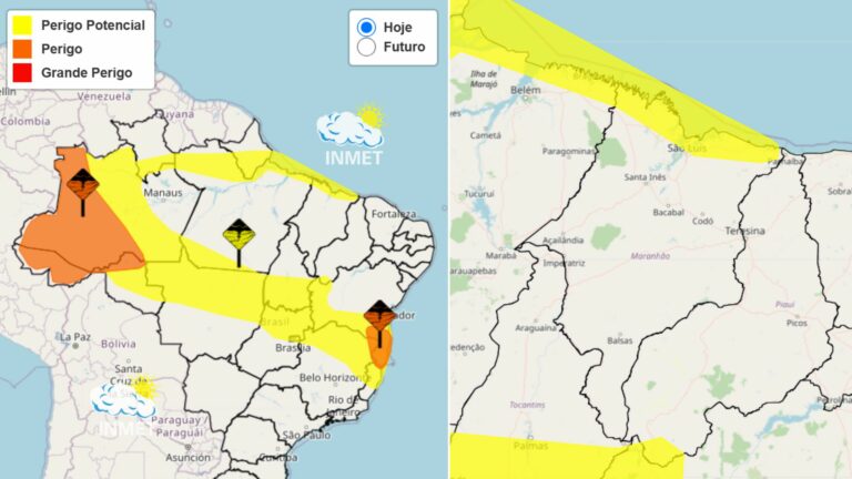 MA têm 48 municípios do litoral com alerta de chuva