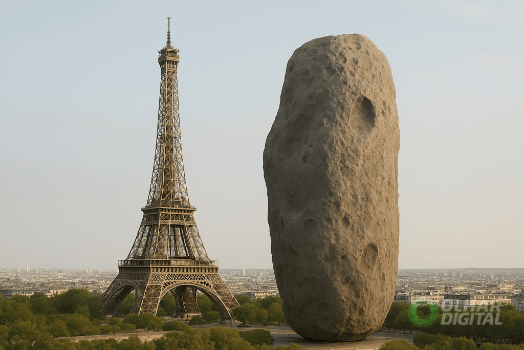 Asteroide maior que a Torre Eiffel passa perto da Terra