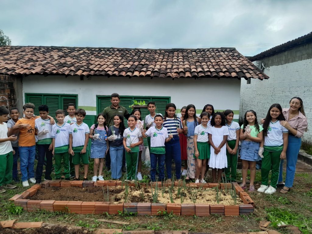 Com as mãos na terra, alunos de Paraibano aprendem sobre