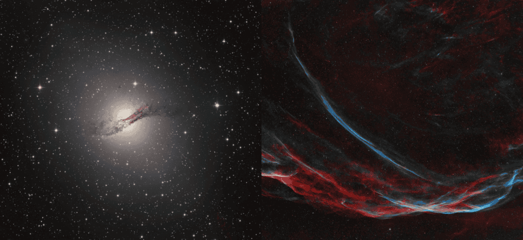 Galáxia peculiar e remanescente de supernova nas Imagens Astronômicas da