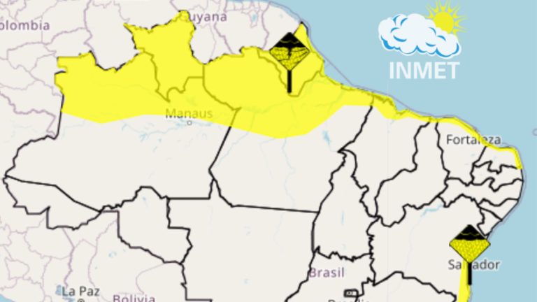 Litoral do MA volta a receber alerta para chuvas até