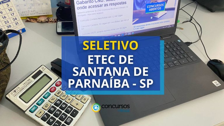 Novo seletivo é lançado pela Etec de Santana de Paranaíba