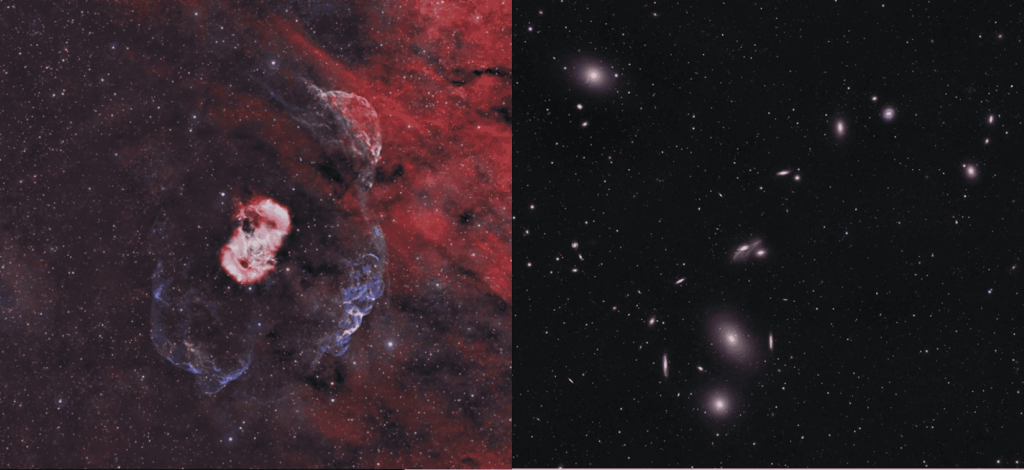 Ovo do dragão e cadeia de Markarian nas Imagens Astronômicas