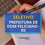 Prefeitura de Dom Feliciano - RS lança edital de seletivo