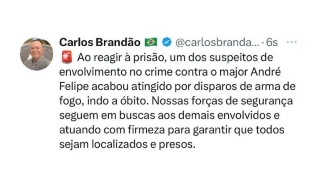Suspeito de envolvimento na morte de major da PM é