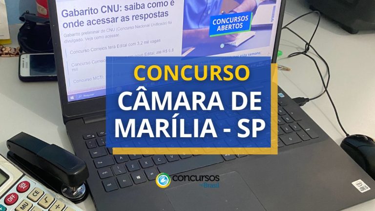 Concurso Câmara de Marília - SP paga até R$ 4,6