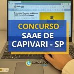 Concurso SAAE de Capivari - SP paga até R$ 12,6