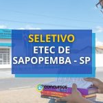 Etec de Sapopemba - SP divulga novo edital de processo
