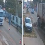 Motociclista tenta ultrapassagem e é esmagado por caçamba