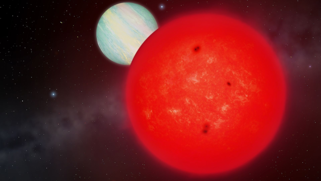 Planeta gigante orbita estrela minúscula a uma distância que a