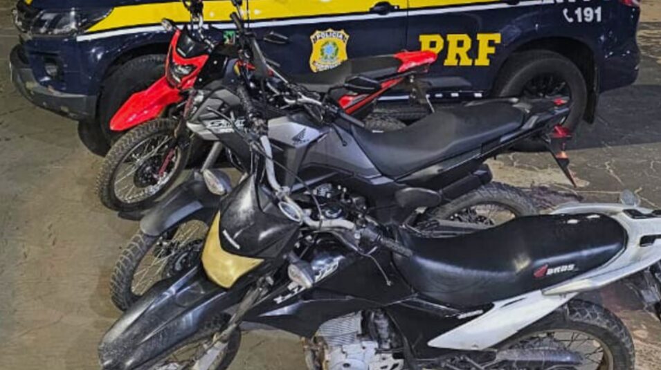Três motocicletas com registro de furto são recuperadas pela PRF