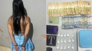 Blogueira é presa com dinheiro, entorpecente e balança de precisão