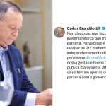 Brandão rebate declarações de vice e defende união com Lula