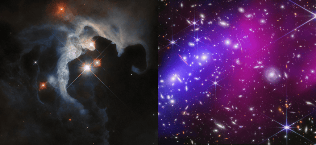Jovens estrelas e colossal colisão nas Imagens Astronômicas da Semana
