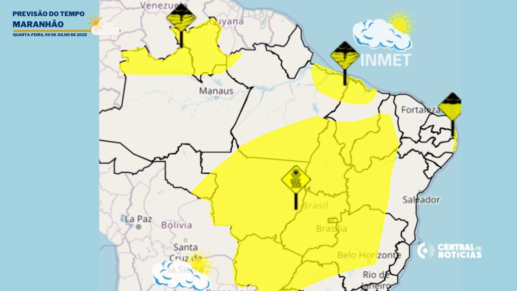 MA tem alerta chuvas intensas e baixa umidade nesta quarta