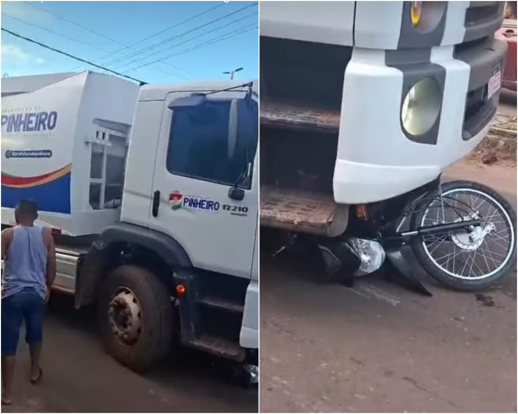 Pai e filho morrem em colisão entre moto e caminhão
