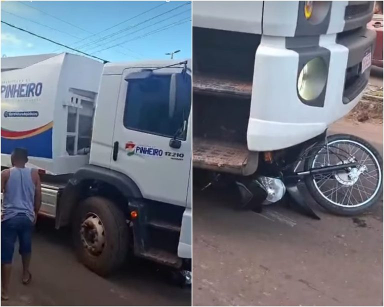 Pai e filho morrem em colisão entre moto e caminhão