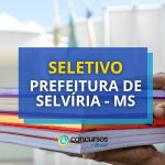 Prefeitura de Selvíria - MS divulga vagas em novo seletivo