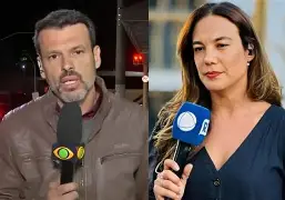 Repórter da Record é empurrada ao vivo por colega da