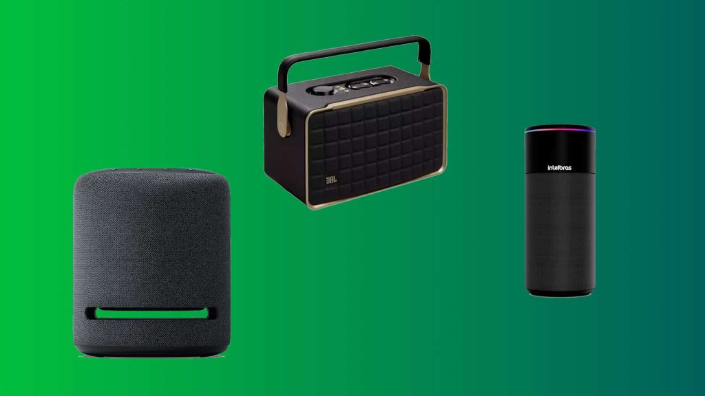 Smart speakers compatíveis com Alexa e assistentes digitais
