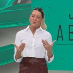 A expressão de Renata Fan ao abrir o Jogo Aberto