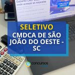 CMDCA de São João do Oeste – SC abre vagas