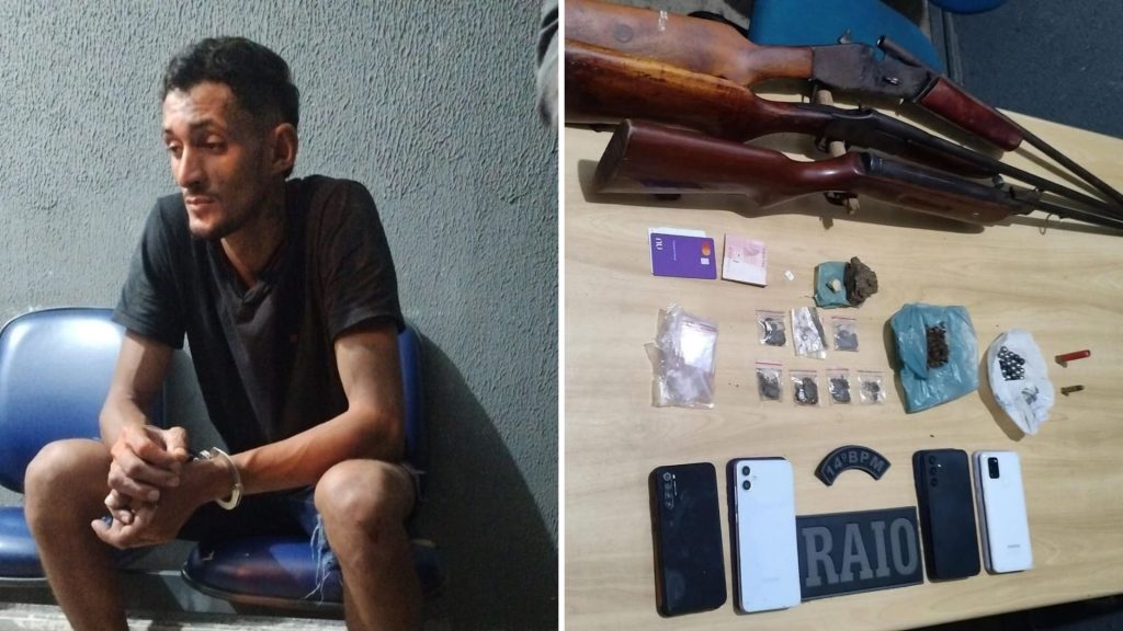 ” Disciplina” de facção é preso com armas e drogas