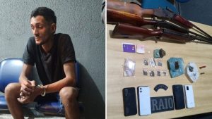 ” Disciplina” de facção é preso com armas e drogas