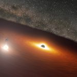 Galáxia com dois buracos negros gigantes dispara jato de plasma