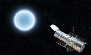 Hubble descobre anã branca rara nascida de colisão entre duas
