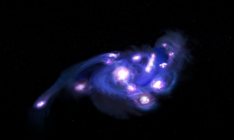Lente gravitacional revela “Uvas Cósmicas” do início do Universo